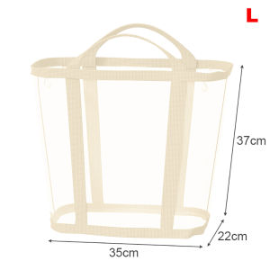 1 PC Nylon Mesh Laundry Basket with Handle Breathable Folding Portable Dirty Clothes Organizer Bags Large Capacity Storage Bag