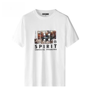 Jeep Spirit Summer New Mens Loose Fit Short Sleeve T-Shirt round Neck Printed Casual Fashion Urban Style Cotton 100% Tee Shirt