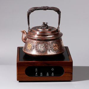 XINLONGTANG | Copper Artisanal Teapot Handcrafted with Engraving Gilding for Boiling Water and Brewing Tea