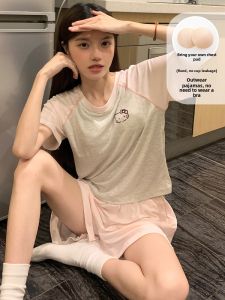 ผู้หญิง ชิ้นเดียว ชุดนอน ฤดูร้อน Modal Thin Home Clothes Outwear น่ารัก หวาน Home Comfort Nightgown Set