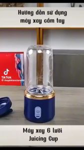 Máy Xay Sinh Tố Cầm Tay SHODWE Máy Say Sinh Tố Dung Tích 300ml Sạc Pin Tích Điện 6 Lưỡi Dao Xay Bén Bảo Hành 12 Tháng