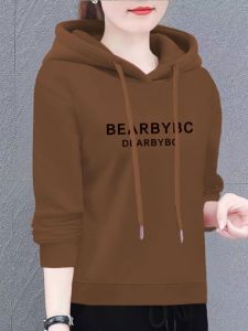 ผ้าขนแกะ แขนเรียงราย/ครึ่ง เสื้อฮู้ด ผู้หญิง อินเทรนด์ ฤดูใบไม้ร่วง ฤดูหนาว หลวม พรางหุ่น เสื้อโค้ทอุ่นแขนยาวหญิง โพลีเอสเตอร์ ผ้าฝ้าย Blend