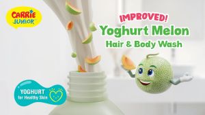 [Bundle of 3] CARRIE JUNIOR Hair & Body Wash - Melon Yoghurt (1000g) [Free Toy] Nourishing & Moisturising Skin | Kids Shower