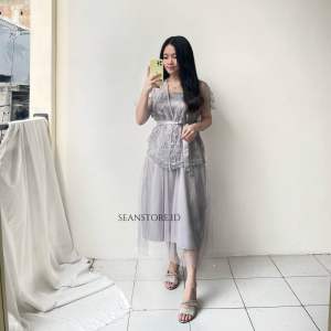 Gaun Pesta Wanita Elegant Free Cardigan GOOD QUALITY / DRESS PESTA NATAL / dress wanita terbaru
