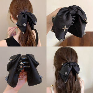 French Elegant Bow Hairpin Temperament Half-tied Hair Shark Clip Hair Accessories for Women‘s