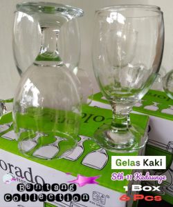 Gelas Kaca Gelas Kaki Gelas Jus isi 6 pcs