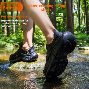 Mens Summer Sport Fishing Shoes Anti-Slip Breathable Slip-On Water Shoes Odorless Hole Shoes for Driving Outdoor Activities