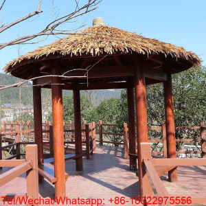 Thatched gỗ Pavilion sân trang trại dù để che nắng nóng bán gỗ gazebo che nắng vườn Arbour giải trí ngoài trời pergola rơm mái hiên Tán lều Truyền Thống Trung Quốc khung gỗ Pavilion gỗ kiosk gỗ gazebo