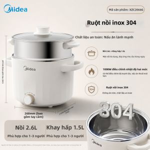 Midea | Nồi Điện Đa Năng Không Phủ Lớp Dầu cho Ký Túc Xá Nhỏ