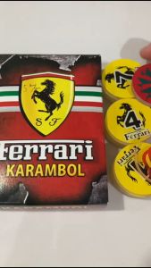 Biji Karambol Biasa Tebal 5 mm Motif Ferrari / Random | Koin Krambol Satu Lapis Original | Keping Kerambol 5mm | Coin Carambol Carrom Games