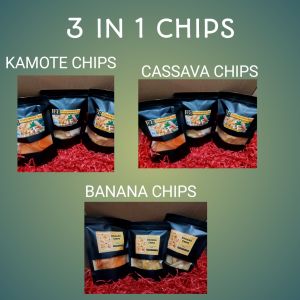 3 IN 1 / BANANA / KAMOTE / CASSAVA CHIPS / HEALTHY SNACKS / 12GRAMS / 200GRAMS