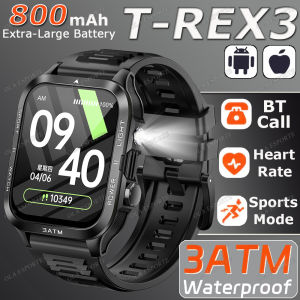 T-Rex 3 Military Grade Smart Watch for Men 800mAh Battery IP69K Waterproof GPS HD Bluetooth Call 100+ Sports Modes Outdoor 2025