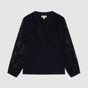 ICICLE | Sculpted Stitch Long Sleeve Blouse