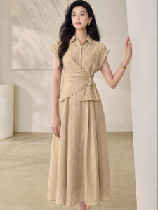 Roey s house | Stylish Asymmetrical Design Khaki Color Womens Summer Suit 2pcs