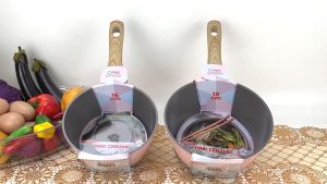 CYPRUZ Panci Susu Anti Lengket Sauce Pan Pink Ceramic Series 16 cm 18cm / CYPRUZ SN-0240 & SN 0242 Pink Marble Series