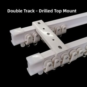 Punch-Free Single Track Curtain Rod Silent Sliding Bath Curtain Track No Drilling Required Top Or Side Mounting Options