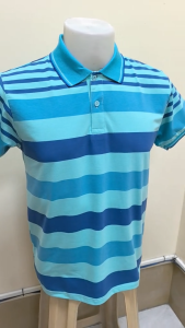 Palettes Mens Wide Striped Polo Shirt Short Sleeve Fashion Korean Style Casual Regular Fit Collared Shirt #7719