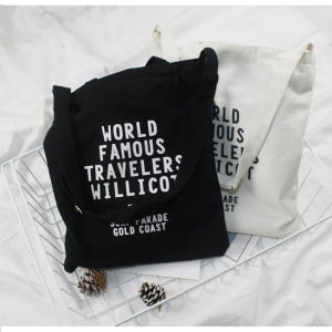 Original Thickened Canvas Bag with Letters Student Shopping Bag Book Bag Sweet Lady Style Printed Casual Crossbody Bag