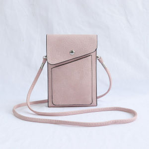 Pure Color Womens Mini Crossbody Phone Bag Summer New Retro Single Shoulder Bag Versatile Coin Purse Bag Soft PU Leather