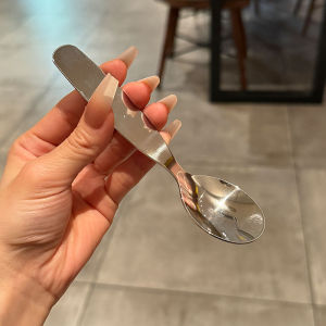 [For Baby Boss] Stainless Steel Fork and Spoon Set Baby Food Supplement Spoon Dessert Fork Kids Mini Spoon