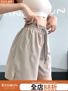 Annerun ลำลอง หลวม ผู้หญิง กีฬา กางเกงขาสั้น การฝึกออกกําลังกายโยคะวิ่ง เชือกรูด พรางหุ่น ห้าจุด กางเกง