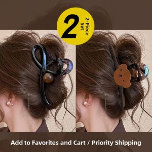 NING ZHOU | Large Wave Hair Claw Clip Full Back Hairpin Shark Clip