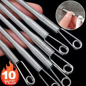 1/30Pcs Stainless Steel Rope Threading Tool Bendable Spring Drawstring Threader Clip Drawstring Thread DIY Sewing Accessories