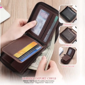 Dompet Import Kulit Sintetis Elegant Berkelas Asta CH619