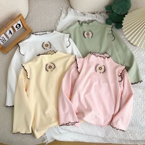 Spring Kids Long Sleeved Undershirt Girls Cute Thick Bow T-shirt 1-5T Children Sweet Tops Bottoming Shirt t shirt for kids Boy