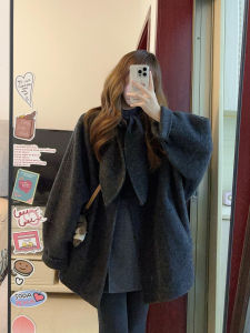 XUECAIQI | Warm Thick Winter Set Wool Coat & Scarf