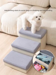 Pet Stairs Dog Bed Steps Foldable Small Dogs Elderly Dogs Sofa Anti-slip Washable Dog Steps for Cats And Dogs All Seasons