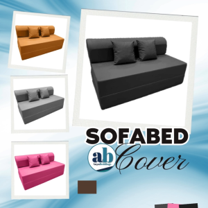 Pablo Beddings Single / Double / Semi Single Sofabed Full Cover with Long Zipper 3 Folds Curved Head - Plain Color