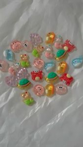 [FREE SHIP] Set 9 cái Crocs Jibbitz Sticker gắn dép chủ đề sinh vật biển nhựa trong - Có Nút Gắn