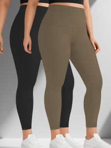 2 PACK plus size Womens Super Soft Leggings High Waisted Tummy Control Workout Yoga Running Athletic Push Up Gym Fitness