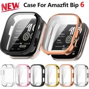 Glass+Cover for Amazfit Bip 6 Anti-Scratch Film Bumper Tempered Glass Screen Protector PC Hard Case for Huami Bip6 Accessories