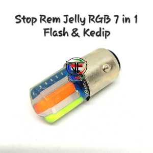 Lampu Stop Rem Jelly RGB Rainbow 3 Garis Warna 7 in 1 Mode Kedip dan Running Universal Bisa Untuk Mobil dan Motor