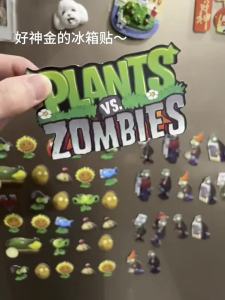 Plants VS Zombies Cartoon PVC Non-falling Magnet Stickers
