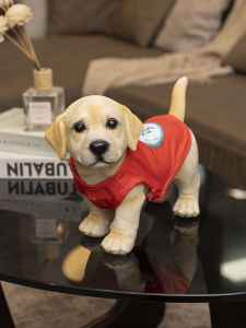 Cute Home Decor Resin Craft Living Room TV Cabinet Tabletop Decoration Moving Gift Labrador Retriever Simulation Ornament