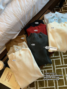 Slimming Effect Knitted Sweater Half High Collar Pure Color Fashionable Inner Wear for plus Size Women Autumn Winter New Arrival