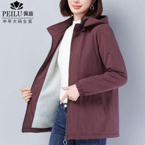 Pure Cotton Trench Coat Womens Short Spring & Fall Plus Size Loose Waist Tight Slimming Middle-Aged Ladieswear Casual Hooded Mid Length Long Length Outwear