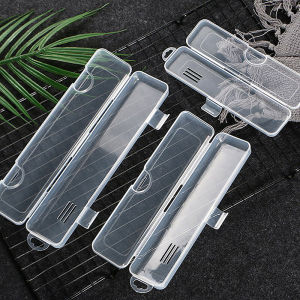 AACAR Portable Makeup Brush Organizer Eyebrow Pencil Tableware Chopsticks Transparent With Cover Storage Box Kitchen Accessories