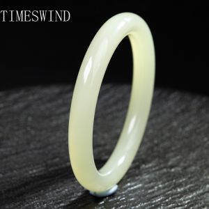 TIMESWIND Natural Original A-type Afghan Jade Light Green Round Bangle Simple Fashion Women Jewelry Gift with Certificate