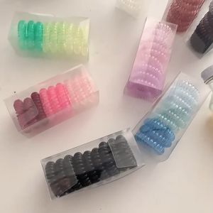 Set 9 Dây Cột Tóc Nữ Dạng Xoắn Ốc Đơn Giản Nhiều Màu Sắc Thời Trang-HAUSE
