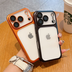 Official Plating Frame Matte Translucent Shockproof Phone Case For IPhone 17 Pro Max 17 Air Camera Lens Protect Hard PC Cover