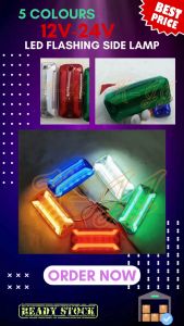 12V/24V Lampu Tepi Berkelip Cahaya LED Side Lamp Universal Light (Merah/Kuning/Biru/Putih/Hijau) Lori Treler Trak Bas