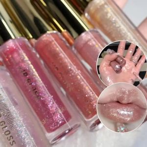 Sparkling Golden Metallic Lip GlossSparkling Lip Glaze Face Brightening HighlighterMoisturizing Tinted Gel for All Skin Types