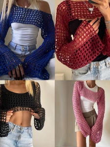 Street Style KKX เสื้อกั๊กถักสําหรับผู้หญิงพร้อมเสื้อยืดแขนสั้นทรงเข้ารูปสําหรับฤดูหนาว