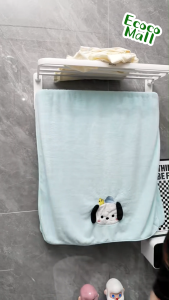 Giàn treo khăn quần áo ECOCO nhôm tĩnh điện gấp đôi 90 độ thế hệ mới Giá treo đồ nhà tắm kèm móc ray di động cao cấp