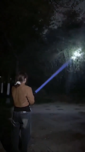 S2305 LED Flashlight 3000W COB+White Laser Tactical Flashlight USB Rechargeable Telescopic Zoom Torch Camping Light