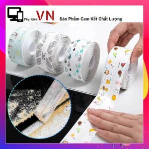 Cuộn Băng Dính HOẠ TIẾT Dán Viền Bồn Rửa Chén Toilet Chống Thấm Nước - Băng Keo Dán Viền Cạnh Bếp Âm Mép Tường Chống Nấm Mốc Cao Cấp - Cuộn Băng Keo PVC Chống Thấm Nước Trong Bếp Nhà Vệ Sinh